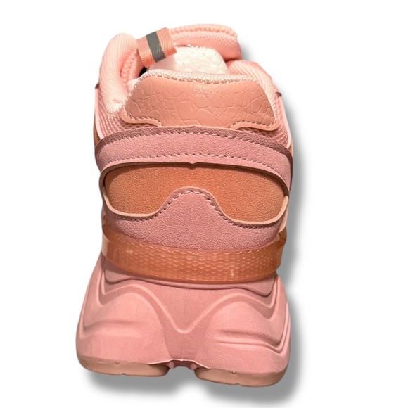 NIB Womens Chunky Sneakers Pink Mesh Lace Up Platform Fashion Athletic Sz  6 - Picture 6 of 16